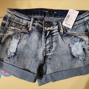 Distressed Denim Shorts